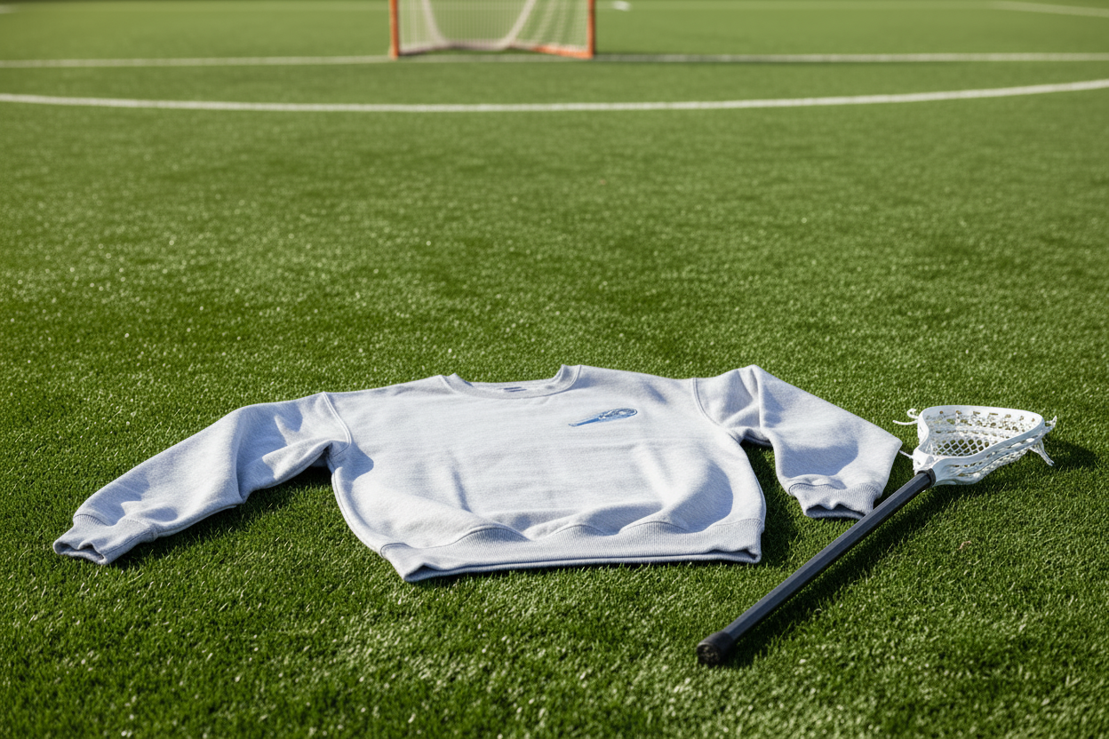 Lacrosse Stick Crewneck with Graphite Stick Prop